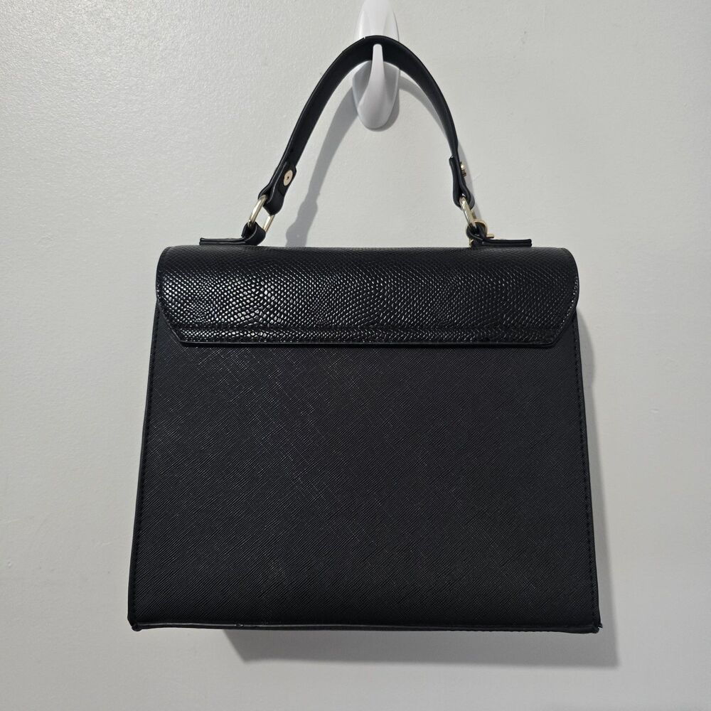 Dune London - Purse - Two-way Top Handle Snake Print Structured - Black - Picture 2 of 7